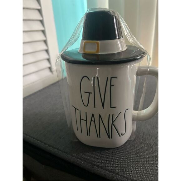 Rae Dunn Give Thanks Topper Mug - Picture 1 of 2